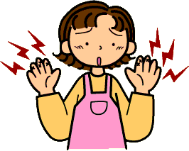指が痛い女性のイラスト