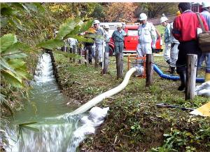 下流水路からの取水