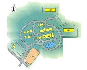 愛知学園の建物配置図