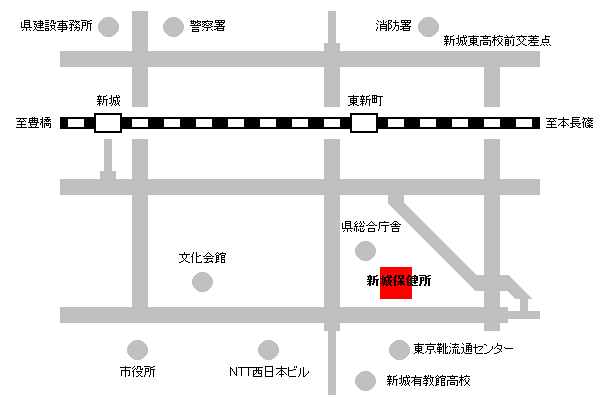 新城保健所案内図