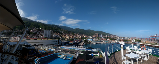 The view of the port of La Guaira, Venezuela from Peaceboats ship “Ocean View”. Photo: Ryan G.