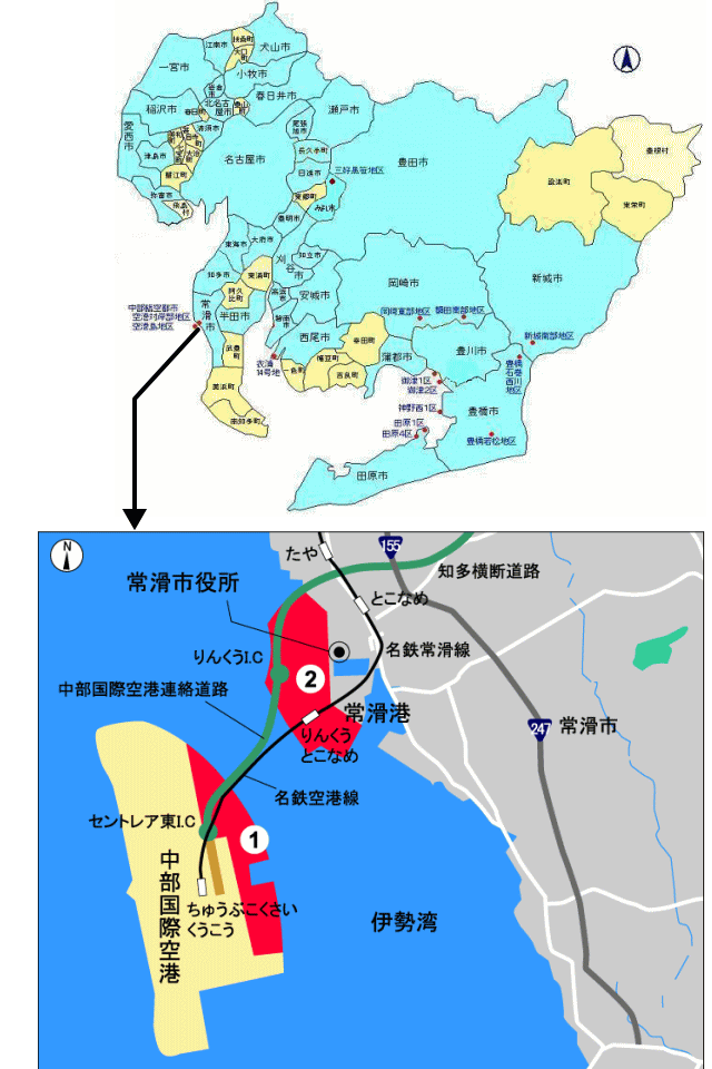 愛知県・常滑市・中部臨空都市空港対岸部