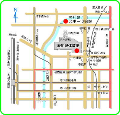 愛知県体育館、愛知県スポーツ会館の地図