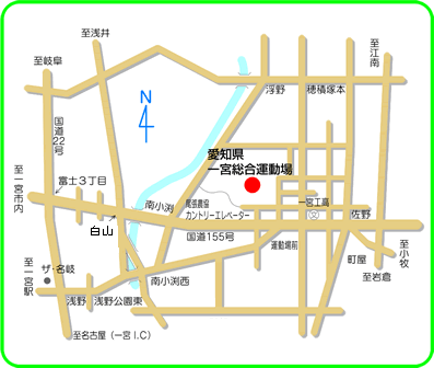 愛知県一宮総合運動場の地図
