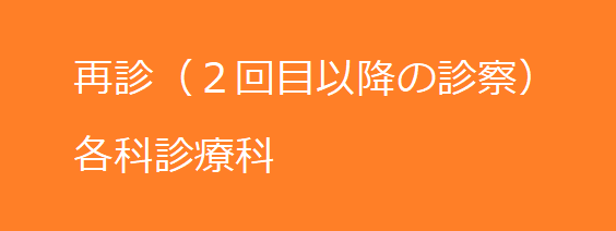 再診（2回目以降の診察）各科診療科