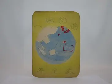 国民学校の子どもの絵（進め南へ）