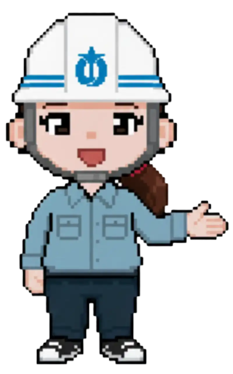 ヘルメットをかぶった女性のイラスト