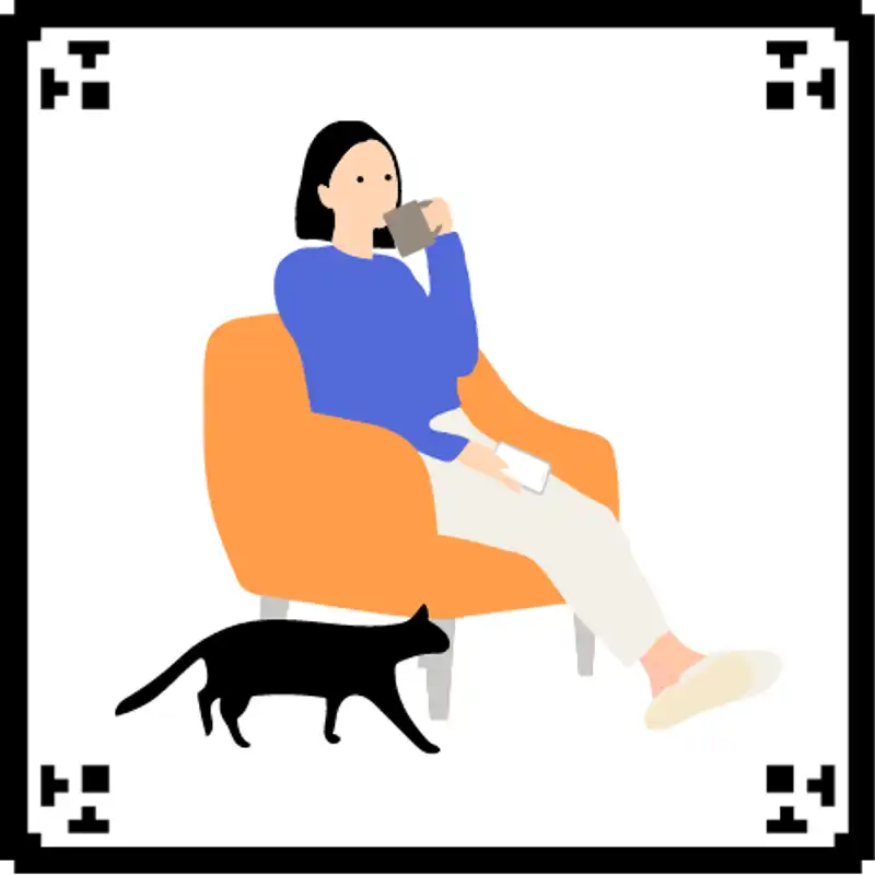 休憩中の女性のイラスト