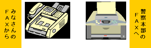 みなさんのFAXから警察本部のFAXへ