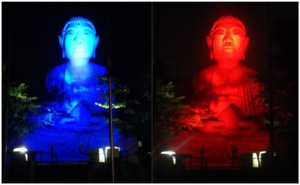 赤と青の大仏