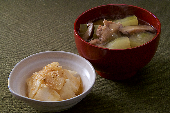 あいちの郷土料理　とうがんのごま酢和えとくず煮