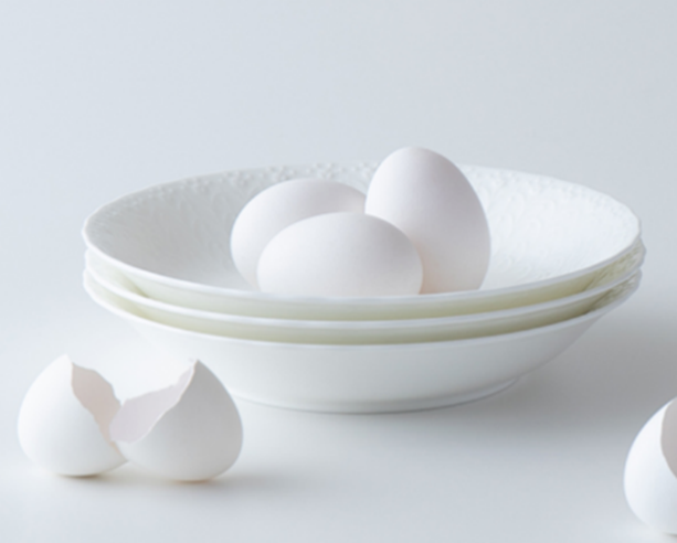 卵殻を利用したボーンチャイナ