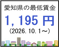 愛知県の最低賃金の画像