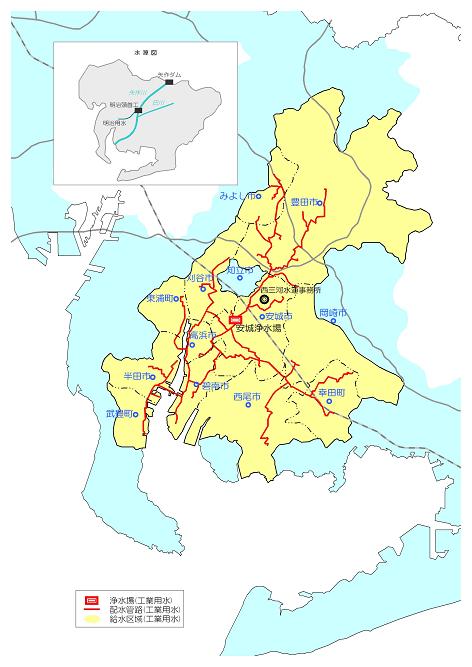 西三河給水区域図