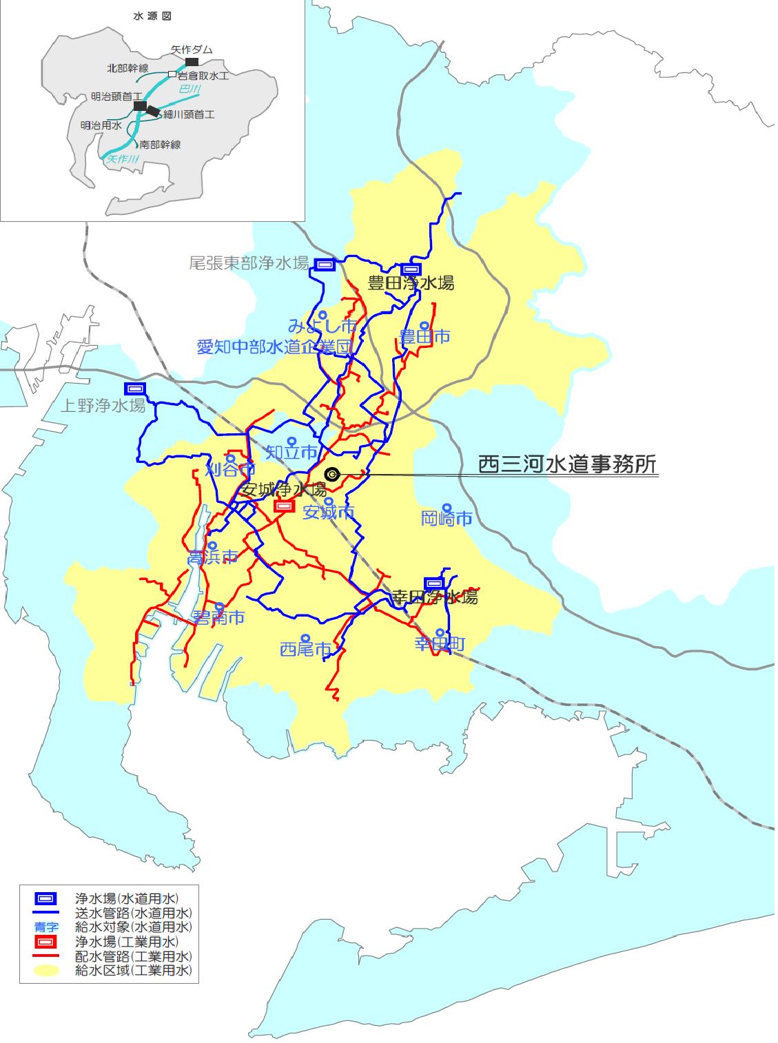 西三河水道事務所管内概要図