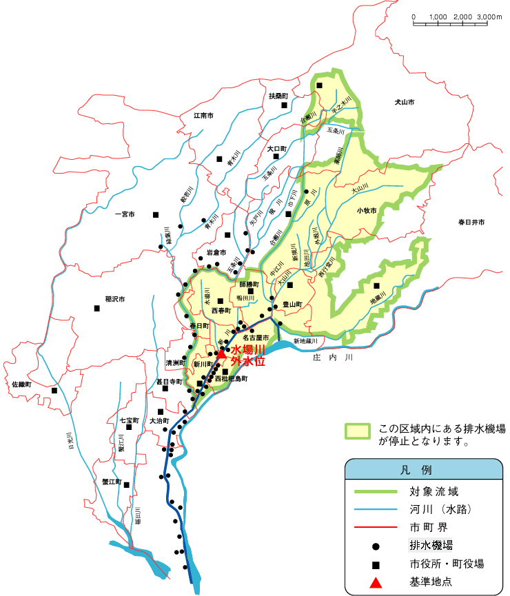 新川の流域図