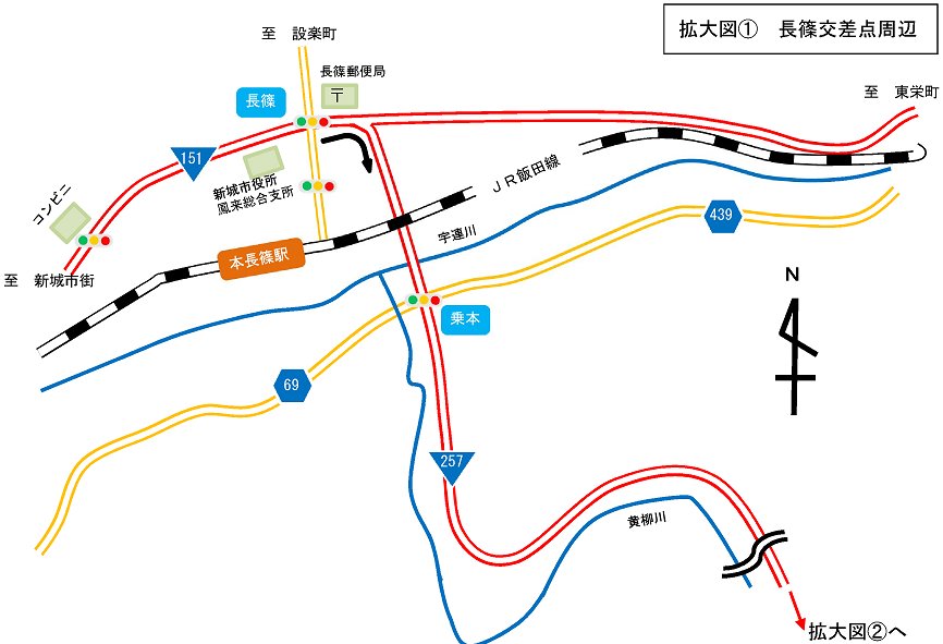 愛知県森林・林業技術センター　案内図（拡大図１)