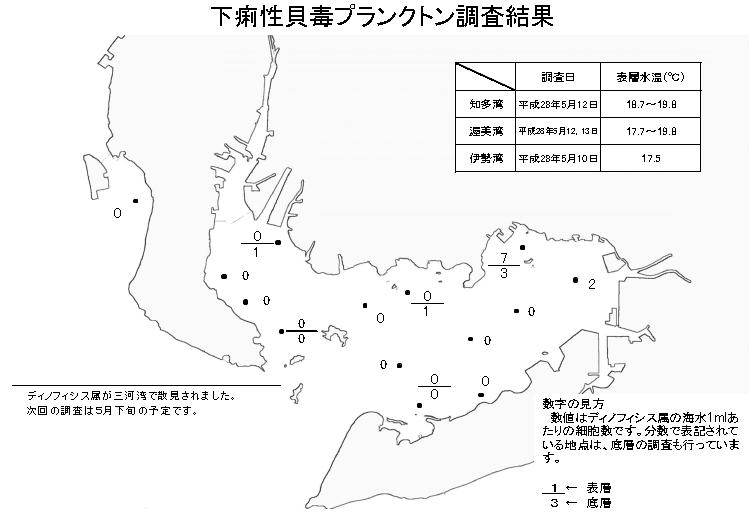 下痢性貝毒プランクトン調査結果20160513