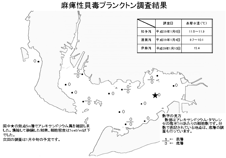 麻痺性貝毒プランクトン調査結果20170111