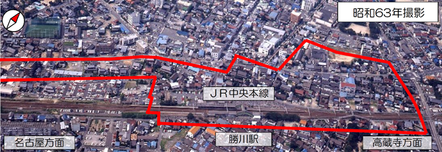 勝川駅前地区土地区画整理事業施行前の写真
