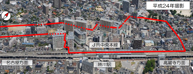 勝川駅前地区土地区画整理事業施行後の写真