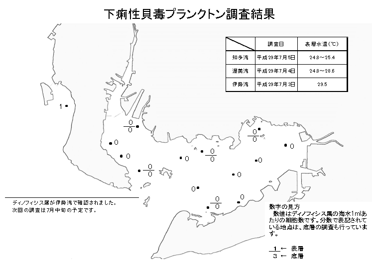 下痢性貝毒プランクトン調査結果20170705