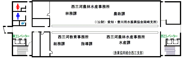 西三河総合庁舎3階平面図