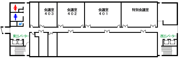 西三河総合庁舎4階平面図