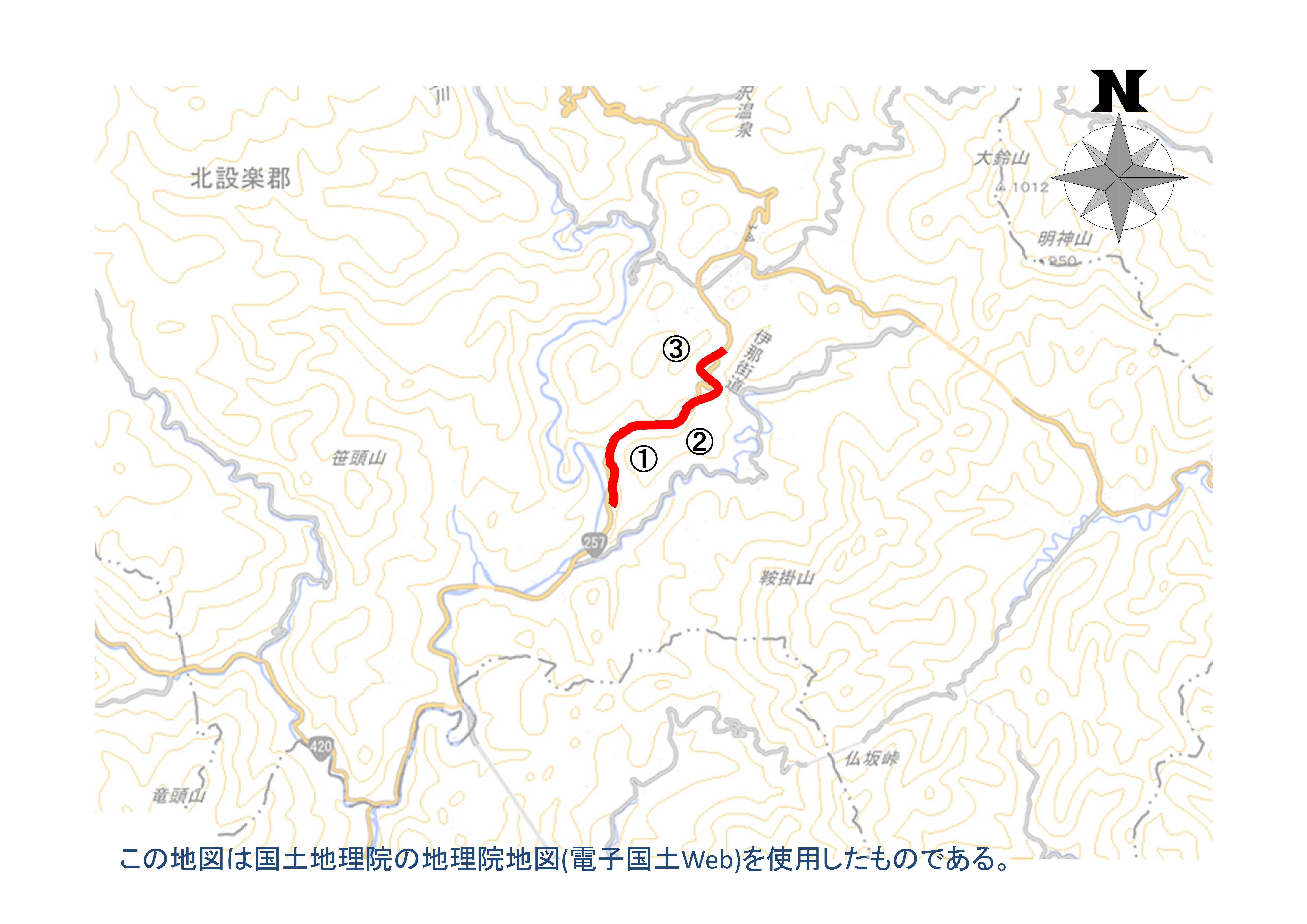 一般国道257号詳細位置図