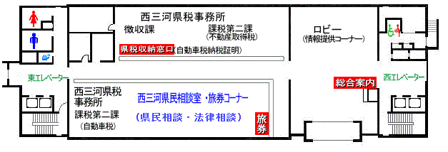 西三河総合庁舎１階平面図