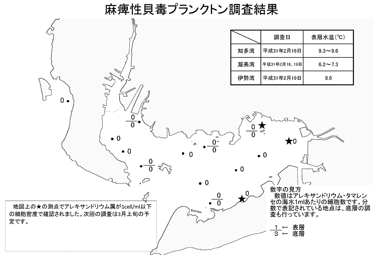 麻痺性貝毒プランクトン調査結果20190218