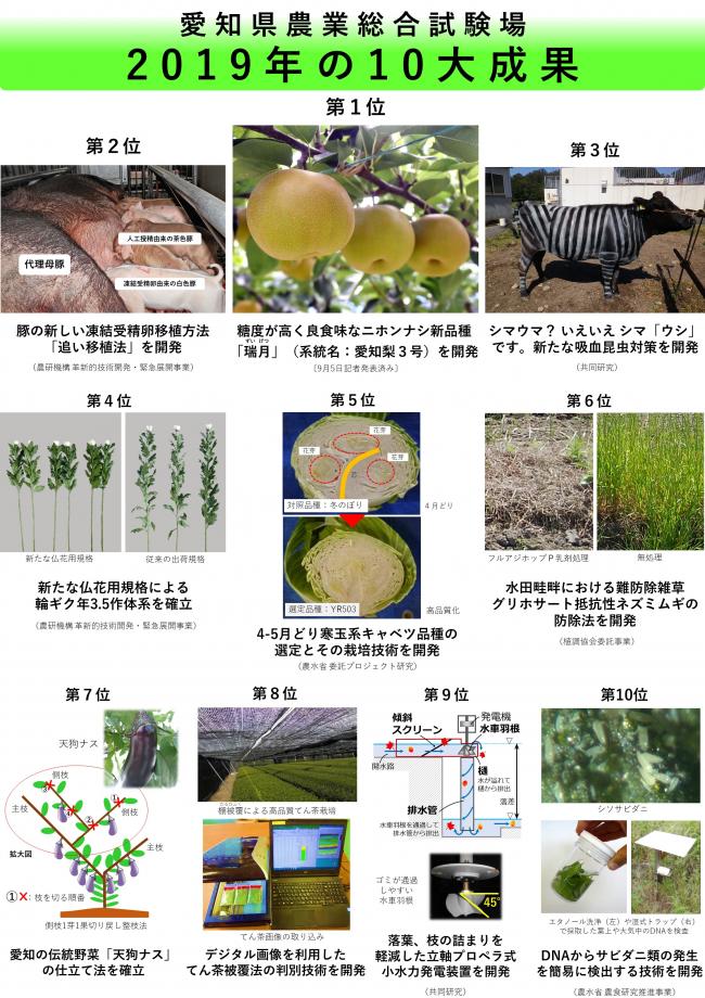 愛知県農業総合試験場2019年の10大成果