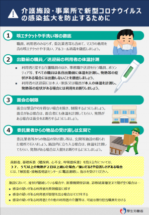 訪問介護・特別養護老人ホーム職員と訪問サービス利用者向け新型コロナウイルス感染症の対策の動画を共有します。