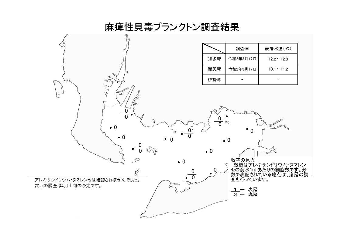 麻痺性貝毒プランクトン調査結果20200317