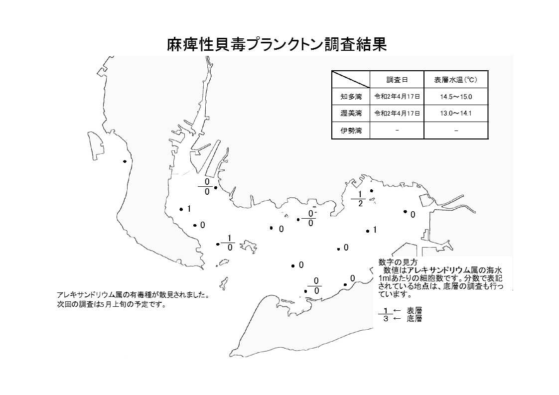 麻痺性貝毒プランクトン調査結果20200417