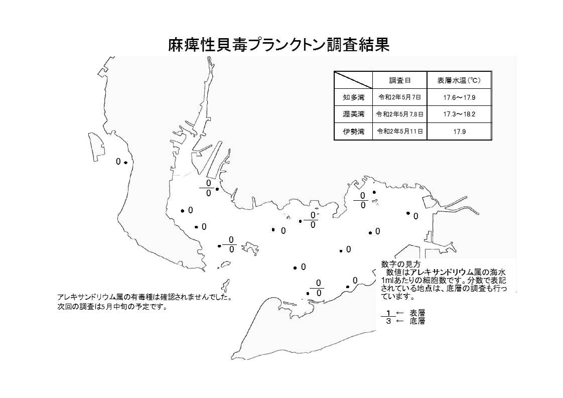 麻痺性貝毒プランクトン調査結果20200511