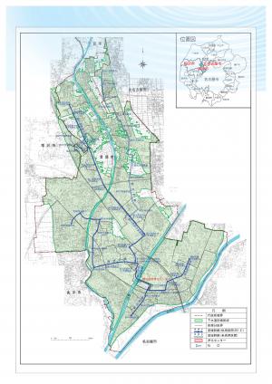 新川西部流域下水道の計画図
