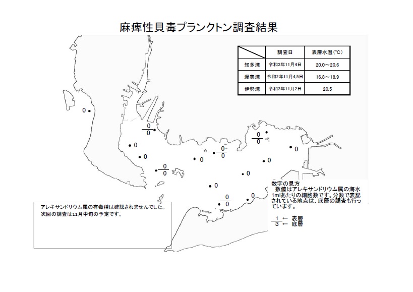 麻痺性貝毒プランクトン調査結果20201102