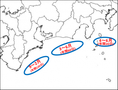 メヒカリ漁場図