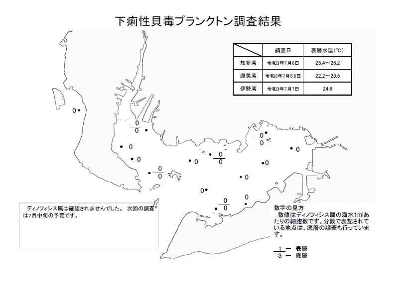 下痢性貝毒プランクトン調査結果20210705-07