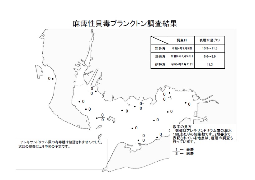 麻痺性貝毒プランクトン調査結果