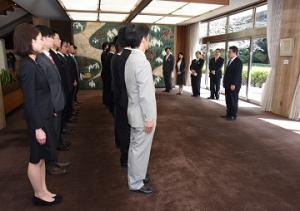 東日本大震災被災地への派遣職員を知事が激励しました
