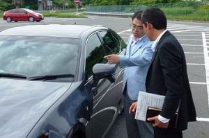 高度運転支援技術の公道走行試験を視察しました