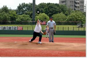 平成23年7月9日　第93回全国高等学校野球選手権愛知県大会始球式