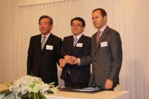 平成24年6月14日　中部臨空都市での研究開発センター建設に係るユミコア社との覚書締結