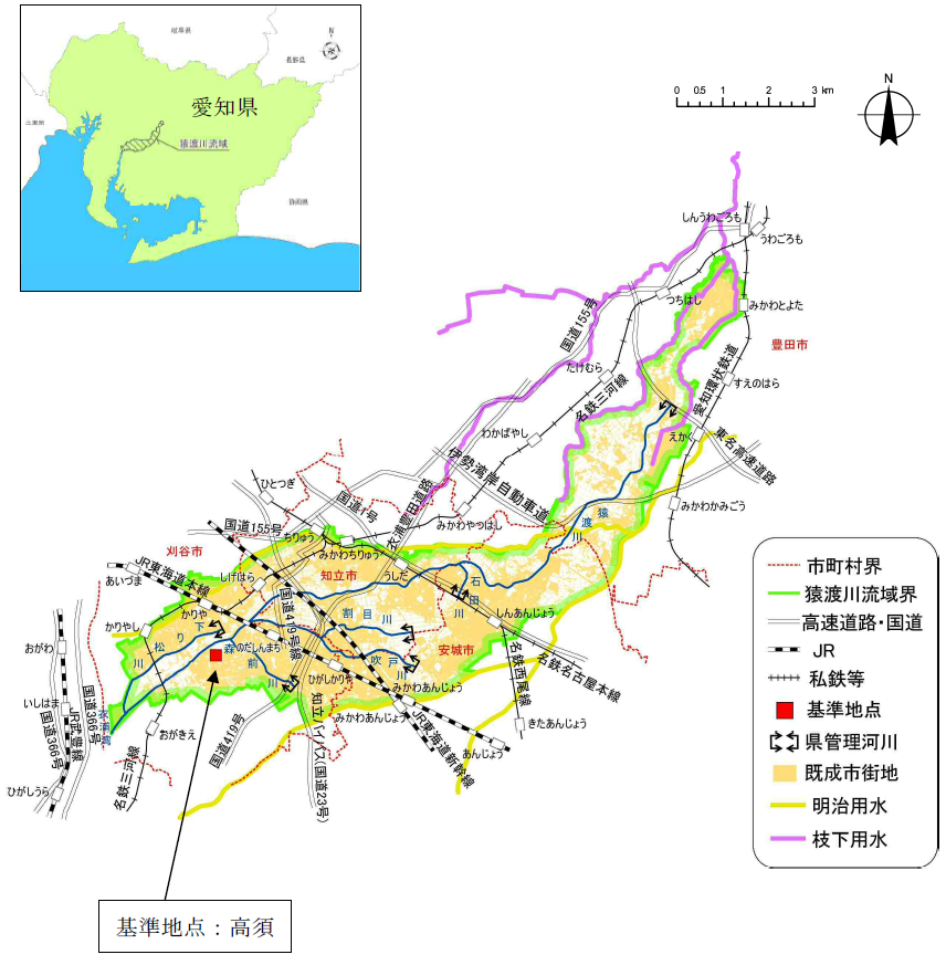 猿渡川流域図