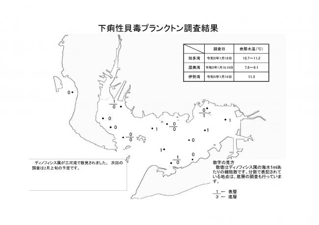 下痢性貝毒プランクトン調査結果20230118