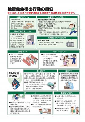 地震発生後の行動の目安