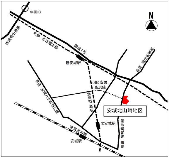 安城北山崎　位置図