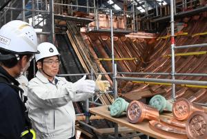 本庁舎屋根工事現場